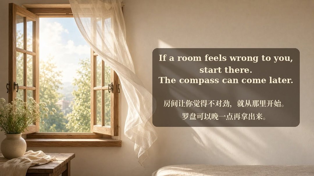'If a room feels wrong to you, start there. The compass can come later.'